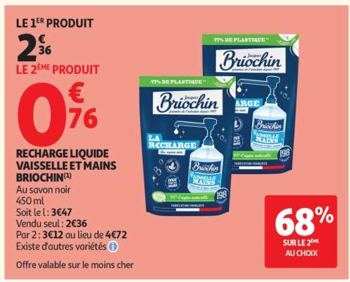 Recharge liquide vaisselle et mains Briochin