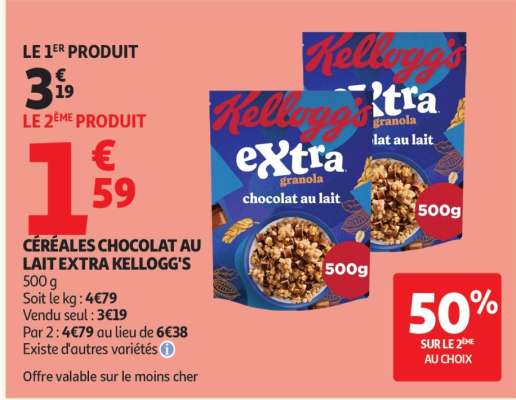CÉRÉALES CHOCOLAT AU LAIT EXTRA KELLOGG'S