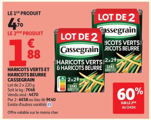 Haricots Verts et Haricots Beurre Cassegrain