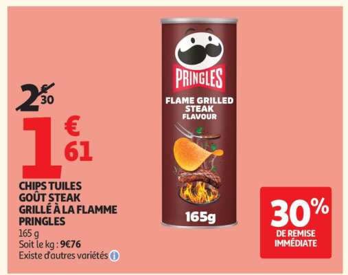 Chips Tuiles Goût Steak Grillé à la Flamme Pringles
