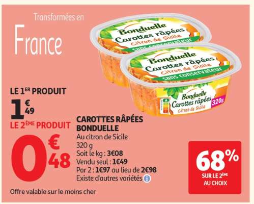 CAROTTES RÂPÉES 'BONDUELLE'