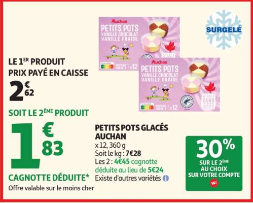 PETITS POTS GLACÉS AUCHAN
