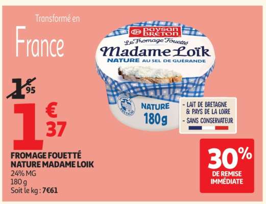 FROMAGE FOUETTÉ NATURE “MADAME LOÏK”