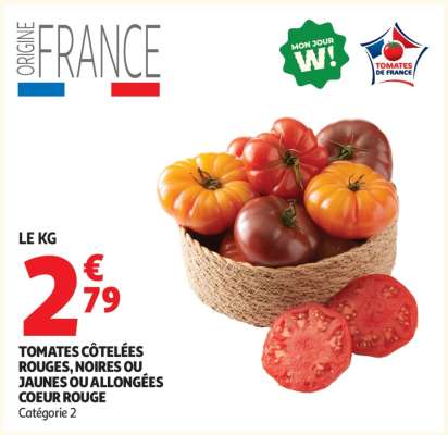 Tomates côtelées rouges, noires ou jaunes ou allongées coeur rouge