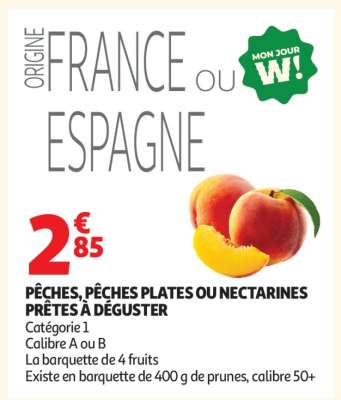 PÊCHES, PÊCHES PLATES OU NECTARINES PRÊTES À DÉGUSTER