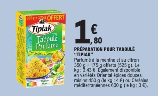 PRÉPARATION POUR TABOULÉ “TIPIAK”
