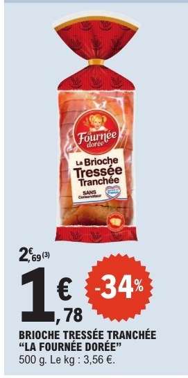 BRIOCHE TRESSEE TRANCHEE LA FOURNEE DOREE