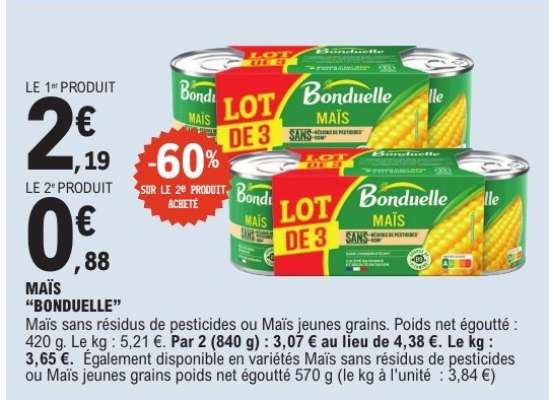 Maïs 'Bonduelle'