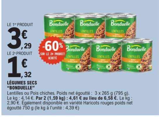 LÉGUMES SECS 'BONDUELLE'