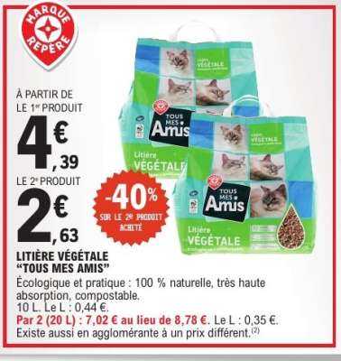 LITIÈRE VÉGÉTALE 'TOUS MES AMIS'