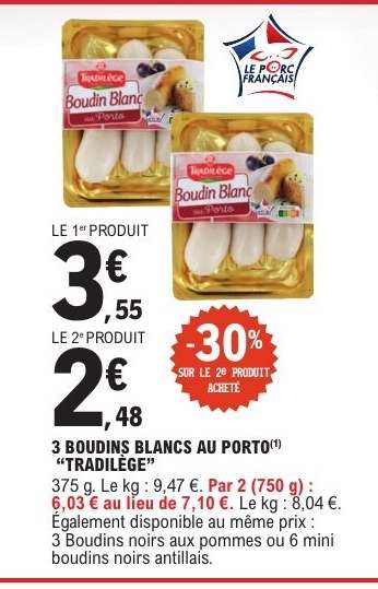 3 Boudins Blancs au Porto 'Tradilège'
