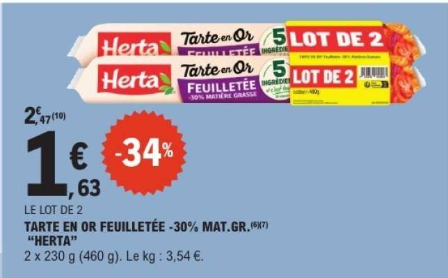 TARTE EN OR FEUILLETÉE -30% MAT.GR. “HERTA”