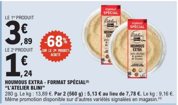 HOUMOUS EXTRA-FORMAT SPÉCIAL "L'ATELIER BLINI"