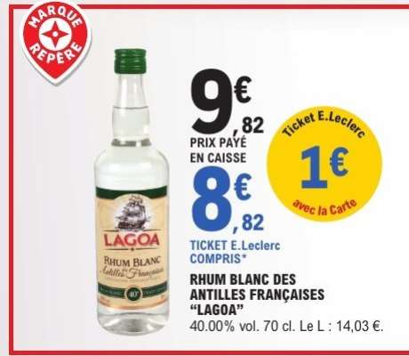Rhum Blanc des Antilles Françaises 'Lagoa'