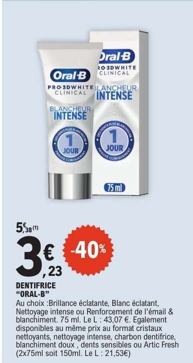 Dentifrice Oral B