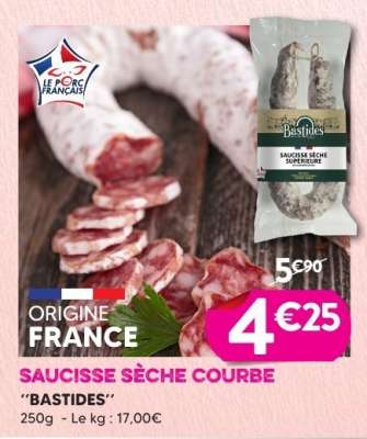 SAUCISSE SÈCHE COURBE