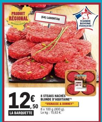 8 STEAKS HACHÉS BLONDE D'AQUITAINE