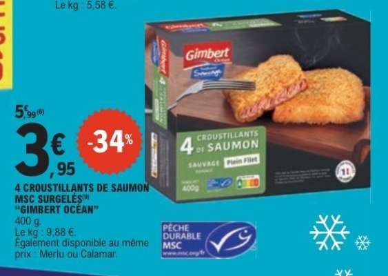 4 CROUSTILLANTS DE SAUMON MSC SURGELÉS "GIMBERT OCEAN"