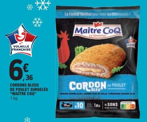 CORDONS BLEUS DE POULET SURGELÉS "MAÎTRE COQ"