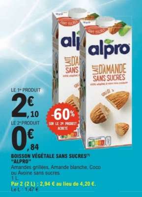 BOISSON VÉGÉTALE SANS SUCRES 'ALPRO'