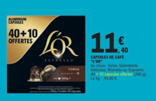 CAPSULES DE CAFÉ “L’OR”