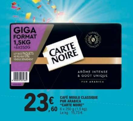 CAFÉ MOULU CLASSIQUE PUR ARABICA CARTE NOIRE