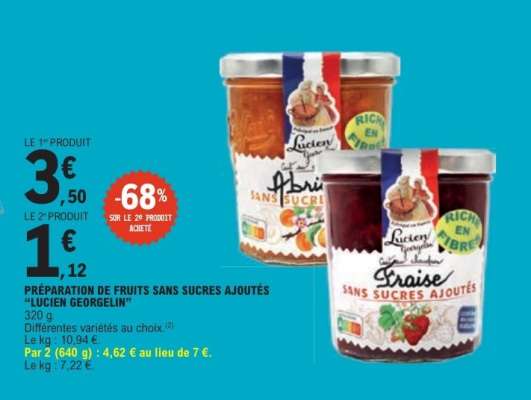 PRÉPARATION DE FRUITS SANS SUCRES AJOUTÉS “LUCIEN GEORGELIN”