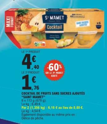 Cocktail de fruits sans sucres ajoutés 'Saint Mamet'
