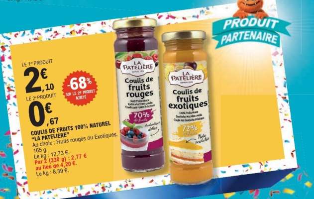 COULIS DE FRUITS 100% NATUREL "LA PATELIÈRE"