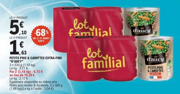 Petits Pois Carottes Extra Fins D'aucy