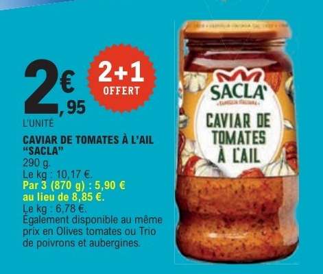 Caviar de tomates à l'ail 'Sacla'