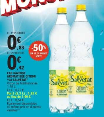 Eau gazeuse aromatisée citron "La Salvetat"