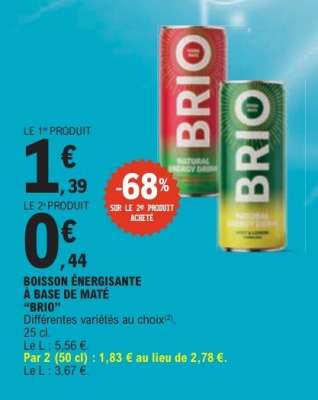 BOISSON ÉNERGISANTE À BASE DE MATÉ “BRIO”