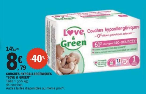 Couches Hypoallergeniques Love & Green