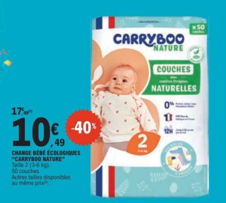 CHANGE BÉBÉ ÉCOLOGIQUES “CARRYBOO NATURE”