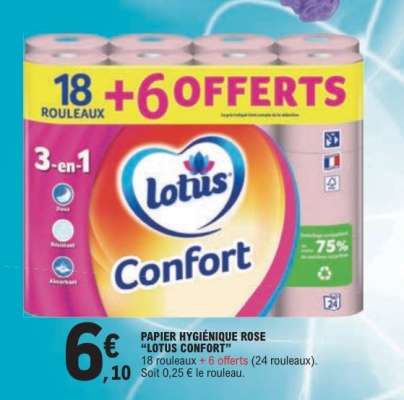 Papier Hygiénique Rose 'Lotus Confort'