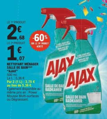 NETTOYANT MÉNAGER SALLE DE BAIN AJAX