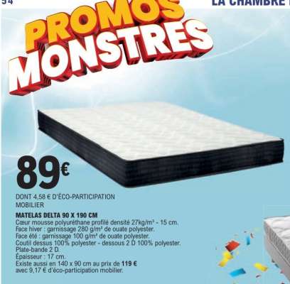 MATELAS DELTA 90 X 190 CM
