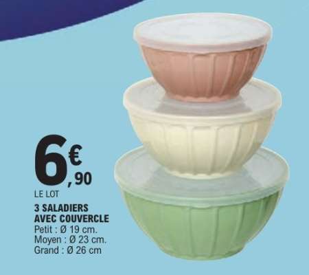3 SALADIERS AVEC COUVERCLE