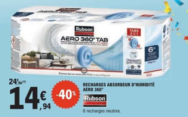 RECHARGES ABSORBEUR D'HUMIDITÉ AERO 360°