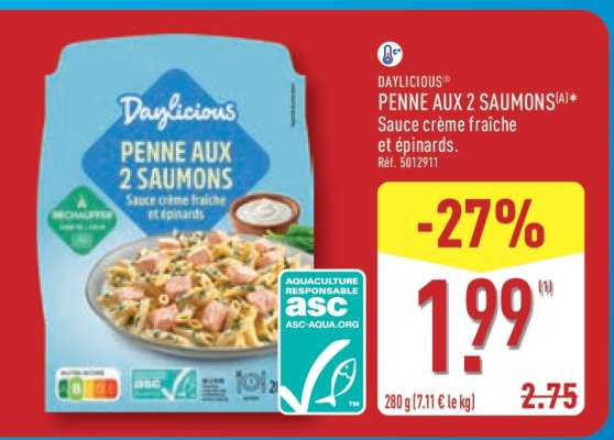 DAYLICIOUS PENNE AUX 2 SAUMONS