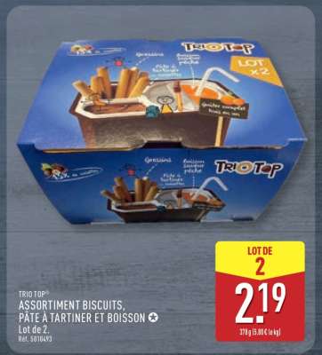 TRIO TOP Assortiment Biscuits, Pâte à Tartiner et Boisson