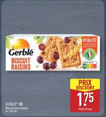 GERBLÉ Biscuit aux raisins