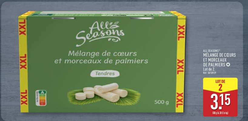 ALL SEASONS Mélange de cœurs et morceaux de palmiers