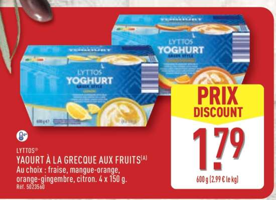 LYTTOS YAOURT À LA GRECQUE AUX FRUITS