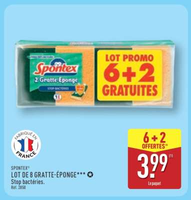 SPONTEX LOT DE 8 GRATTE-ÉPONGE