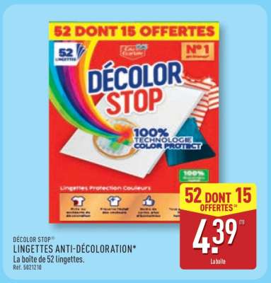 DECOLOR STOP Lingettes anti décoloration