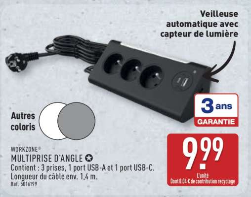 WORKZONE® MULTIPRISE D'ANGLE