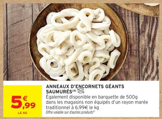 ANNEAUX D'ENCORNETS GÉANTS SAUMURÉS