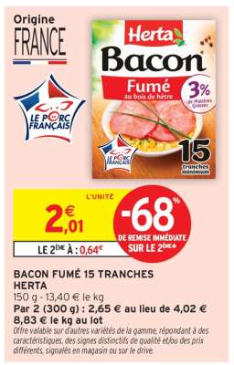 Bacon Fumé 15 Tranches Herta
